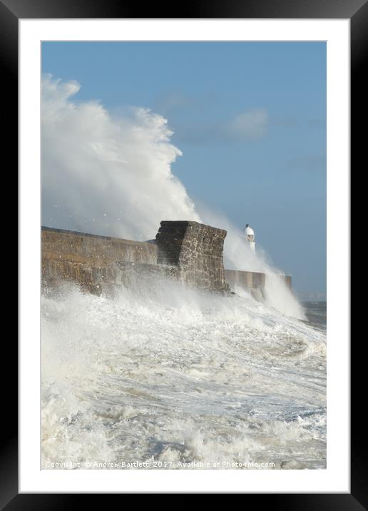 Porthcawl, South Wales, UK, Hurricane Ophelia Framed Mounted Print by Andrew Bartlett