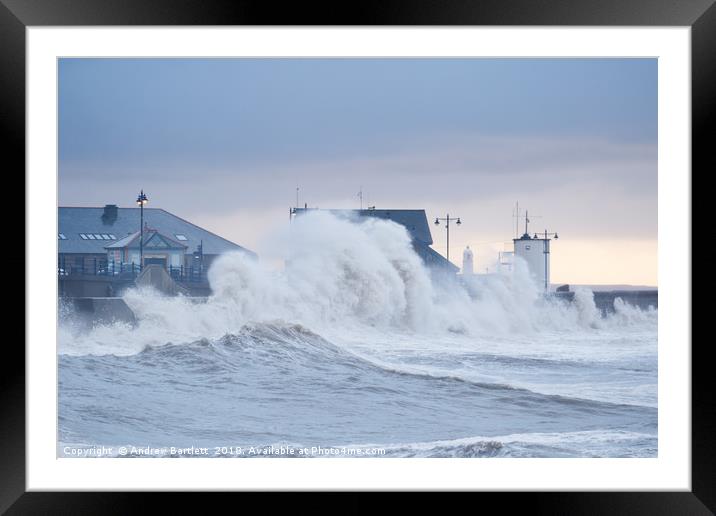 Stormy seas at Porthcawl, UK. Framed Mounted Print by Andrew Bartlett