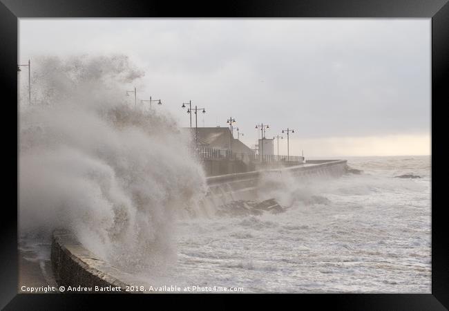 Stormy weather in Porthcawl, UK Framed Print by Andrew Bartlett