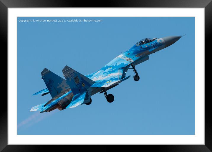 Sukhoi Su27p Flanker Framed Mounted Print by Andrew Bartlett