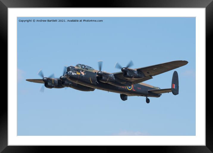 The Battle Of Britain Memorial Flight Avro Lancaster Framed Mounted Print by Andrew Bartlett