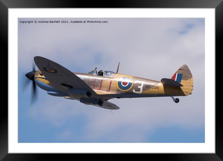 The Battle Of Britain Memorial Flight MK356 Spitfire Framed Mounted Print by Andrew Bartlett
