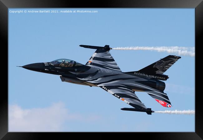 Belgian F-16MLU 'Dark Falcon'  Framed Print by Andrew Bartlett