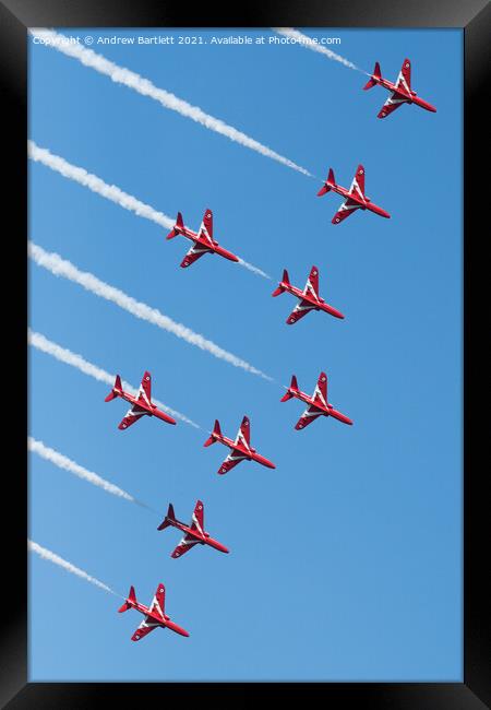 RAF Red Arrows Framed Print by Andrew Bartlett