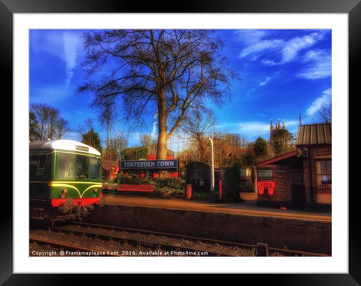 Tenterden Town with Bodiam Train Framed Mounted Print by Framemeplease UK
