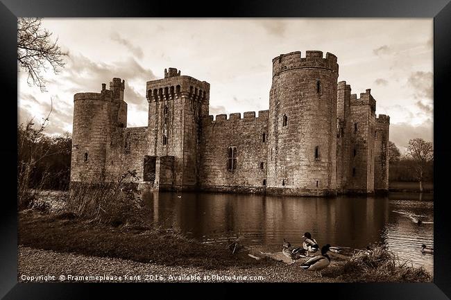 Bodiam Castle with the ducks  Framed Print by Framemeplease UK