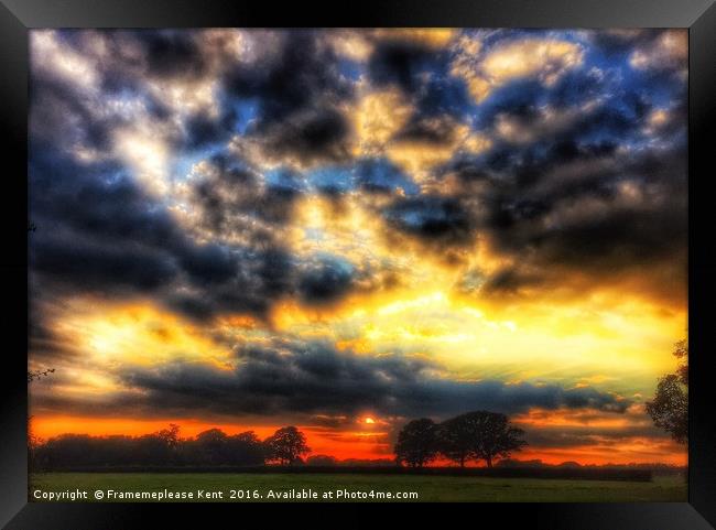 Golden Sunset over Kent  Framed Print by Framemeplease UK
