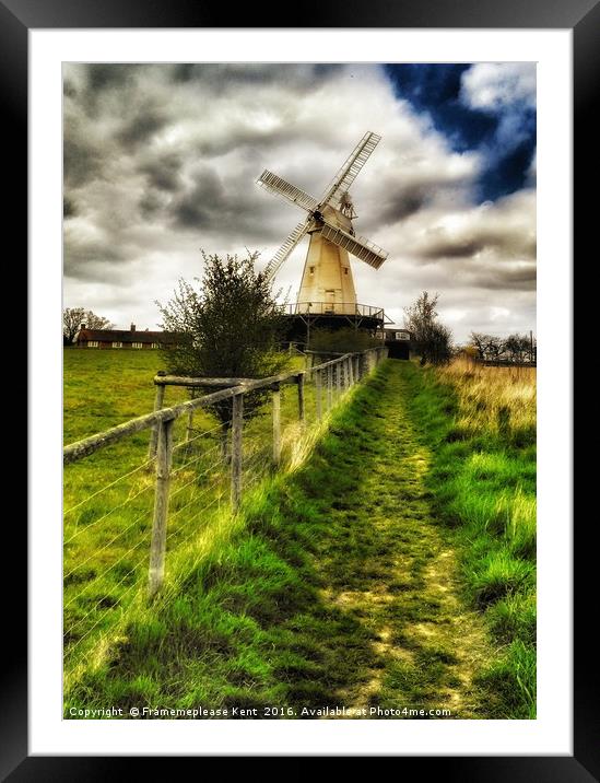 Woodchurch Windmill Framed Mounted Print by Framemeplease UK