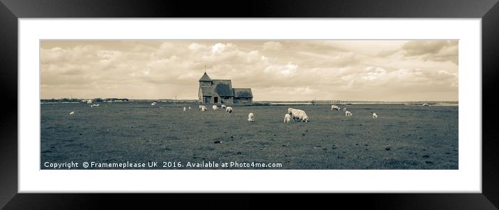 Spring church with lambs Framed Mounted Print by Framemeplease UK