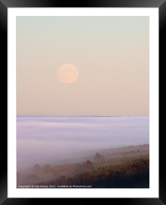 Cloud inversion and rising moon Framed Mounted Print by Kay Roxby