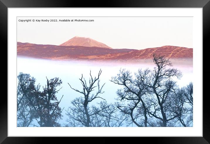 Ben Lomond winter sunrise Framed Mounted Print by Kay Roxby