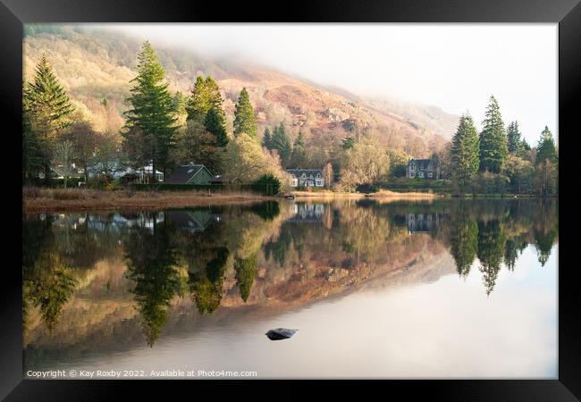 Loch Ard reflections Framed Print by Kay Roxby