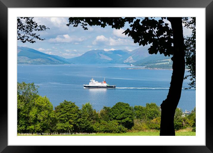 Rothesay arrival viewed from Skipper Woods, Isle of Bute Framed Mounted Print by Kay Roxby