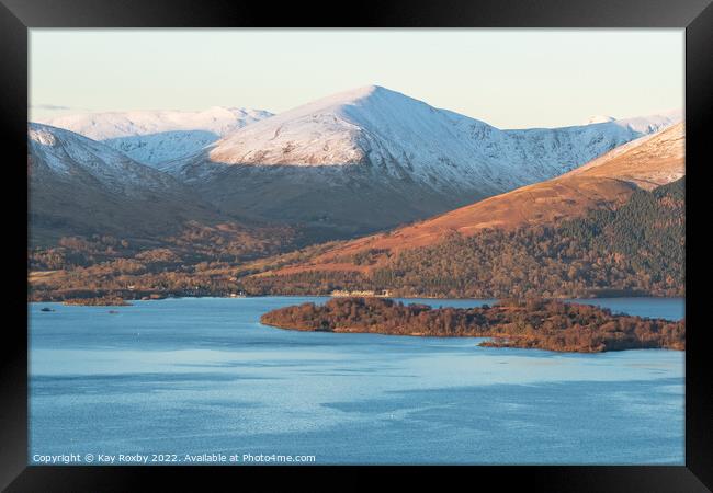 Lodge on Loch Lomond Framed Print by Kay Roxby