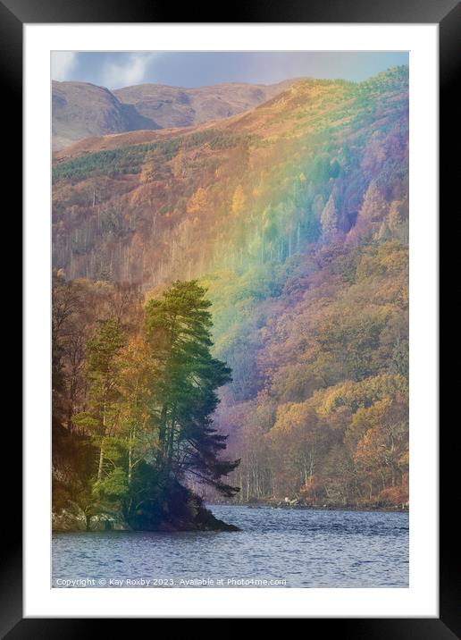 Loch Katrine rainbow Framed Mounted Print by Kay Roxby
