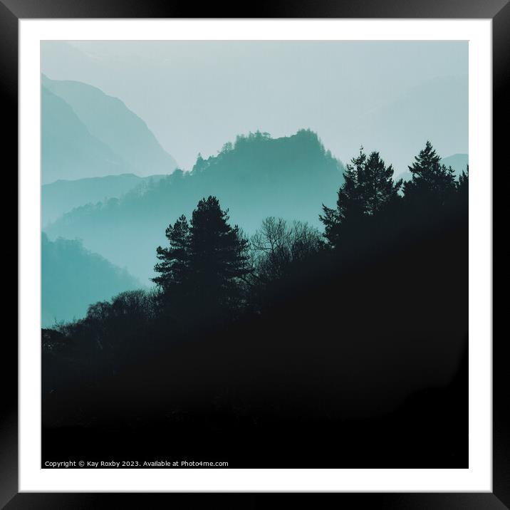 Castle Crag - Borrowdale - emerald green Framed Mounted Print by Kay Roxby