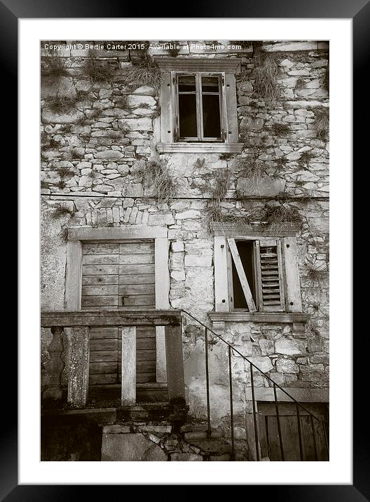 Derelict townhouse, Labin, Croatia. Framed Mounted Print by Bertie Carter
