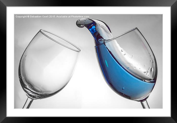 Wine glass fluid motion Framed Mounted Print by Sebastien Coell