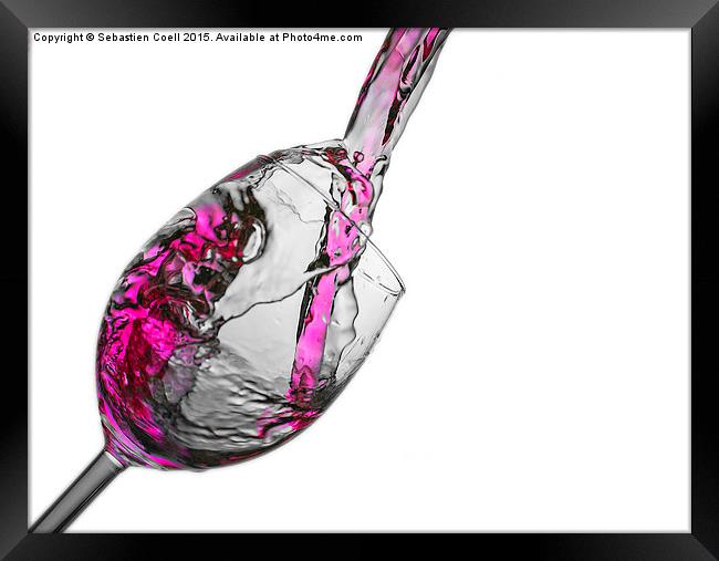 Wine glass fluid motion Framed Print by Sebastien Coell