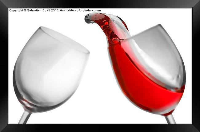 Wine glass fluid motion with digital effects Framed Print by Sebastien Coell