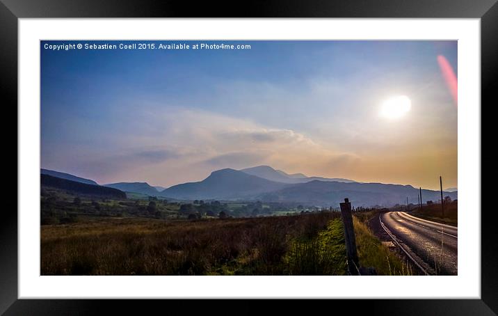 Snowdonia on a misty day Framed Mounted Print by Sebastien Coell