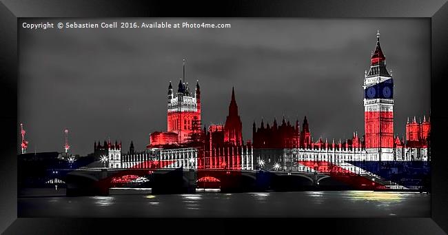 London cityscape with big ben Framed Print by Sebastien Coell