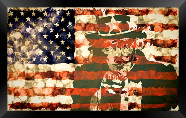 Uncle Sam USA Flag Framed Print by Sebastien Coell