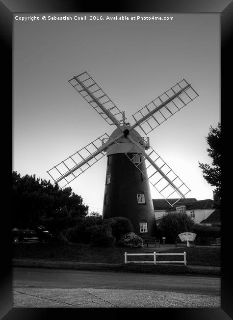 Mundesley Windmill Framed Print by Sebastien Coell