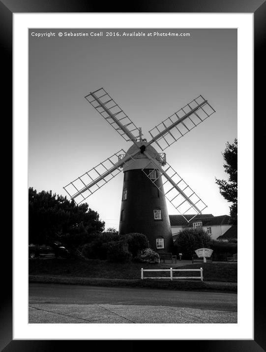 Mundesley Windmill Framed Mounted Print by Sebastien Coell