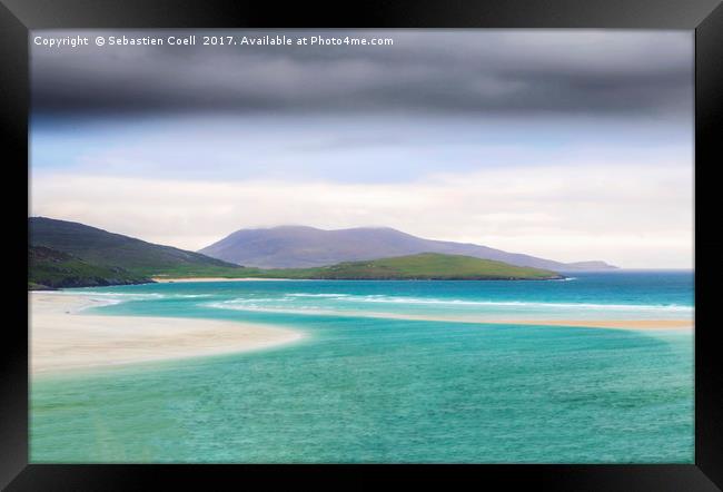 Luskentyre beach on the Scottish isle of Harris Framed Print by Sebastien Coell