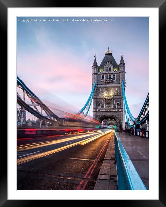 Sunset on Tower bridge Framed Mounted Print by Sebastien Coell