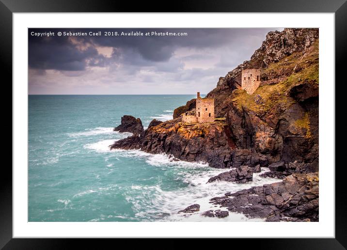 Botallack mines Cornwall.. Framed Mounted Print by Sebastien Coell