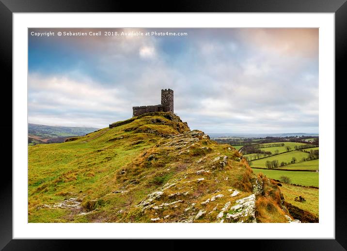 Church with a view - Brentor.. Framed Mounted Print by Sebastien Coell