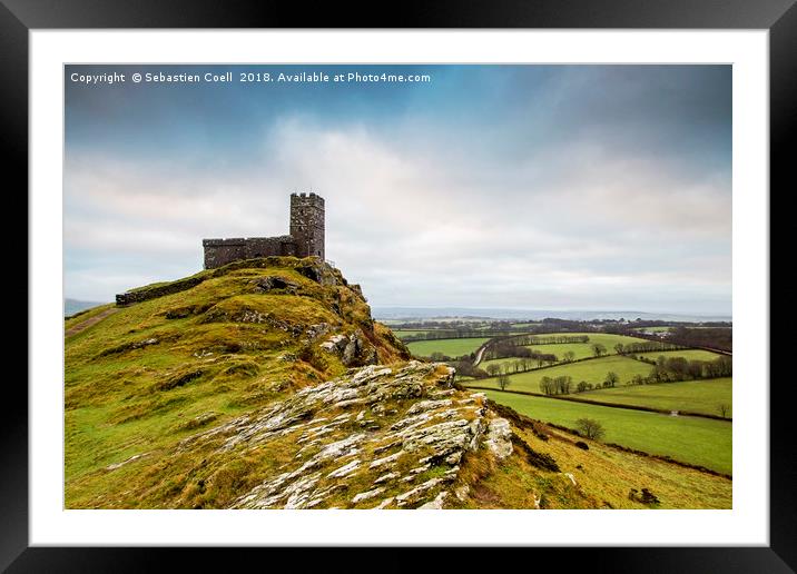 Church with a view - Brentor.. Framed Mounted Print by Sebastien Coell