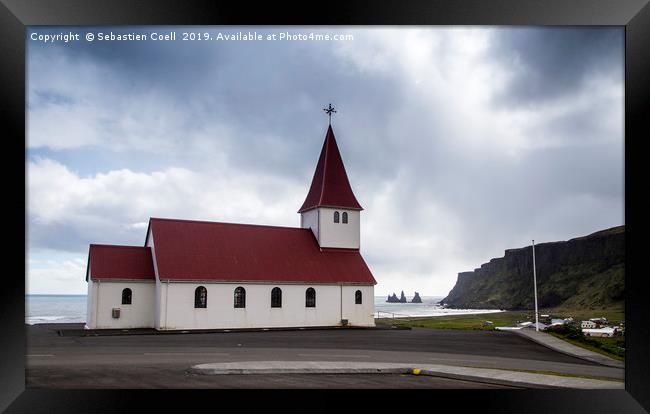 Vik church Iceland Framed Print by Sebastien Coell