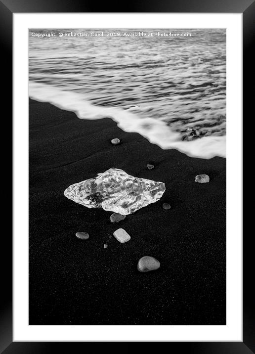 diamond beach iceland Framed Mounted Print by Sebastien Coell
