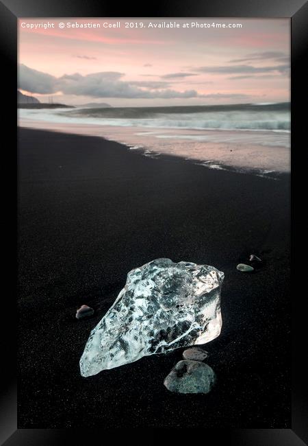 diamond beach iceland Framed Print by Sebastien Coell
