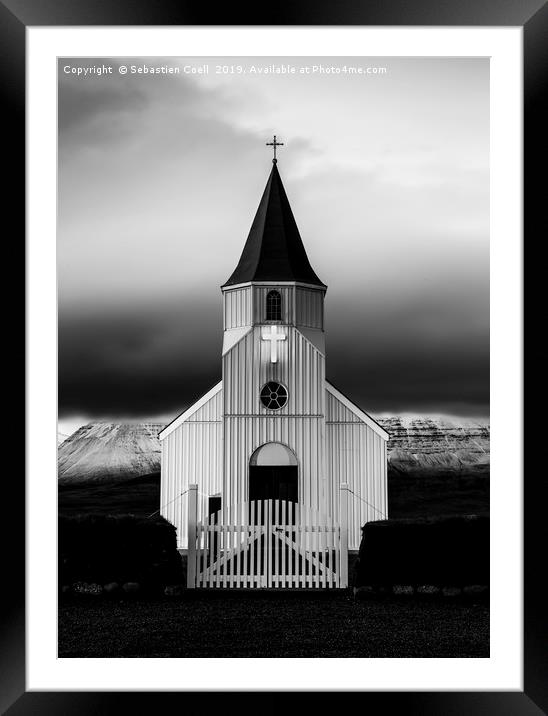 An eerie Church Framed Mounted Print by Sebastien Coell