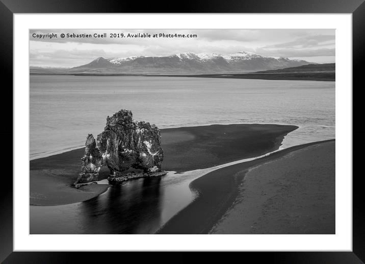 The majestic Hvitserkur Sea Stack Framed Mounted Print by Sebastien Coell