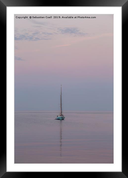 Sunrise Yacht Framed Mounted Print by Sebastien Coell