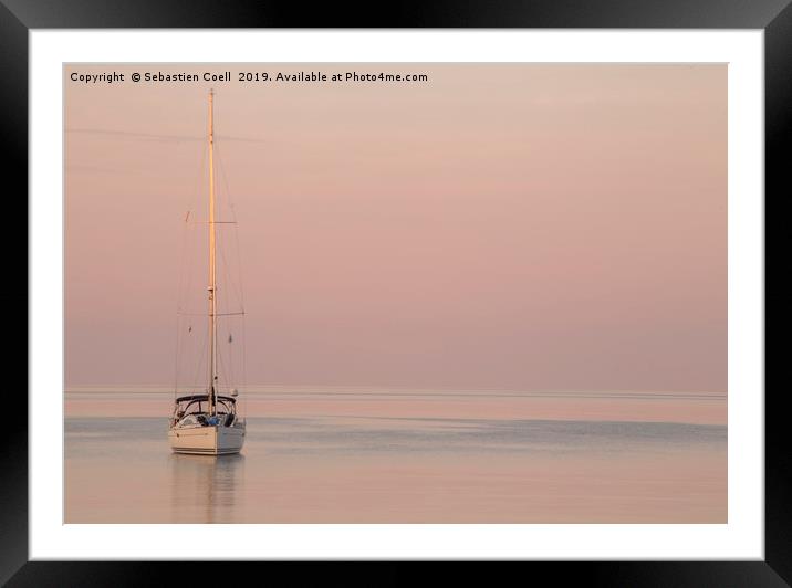Sunrise Yacht Framed Mounted Print by Sebastien Coell