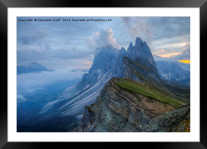 Seceda Italy dolomites Framed Mounted Print by Sebastien Coell