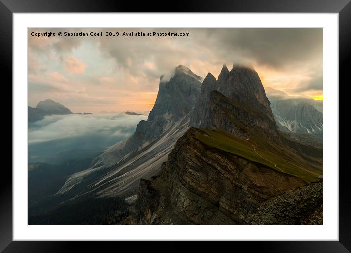 Seceda Italy dolomites Framed Mounted Print by Sebastien Coell