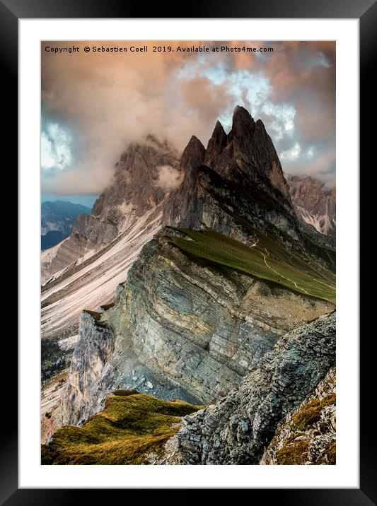 Seceda Italy dolomites Framed Mounted Print by Sebastien Coell