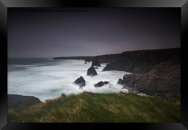 Bedruthen Steps  Framed Print by Sebastien Coell