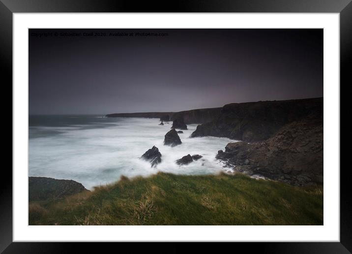 Bedruthen Steps  Framed Mounted Print by Sebastien Coell