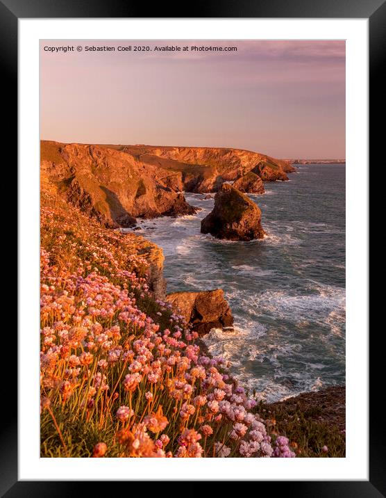 Bedruthen Steps  Framed Mounted Print by Sebastien Coell