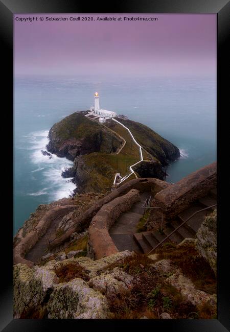 South Stack Lighthouse Framed Print by Sebastien Coell