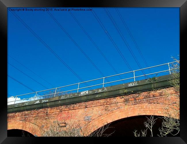  leicester bridge Framed Print by Becky shorting