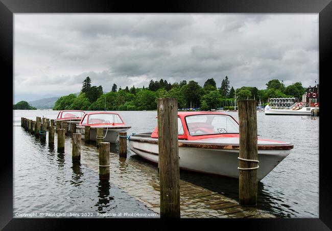 Hire Boats Lake Windwermere Framed Print by Paul Chambers